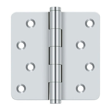 Deltana DSB4R426-RZ DSB4R4-RZ 4" x 4" 1/4" Radius Corner Ball Bearing Door Hinge Polished Chrome