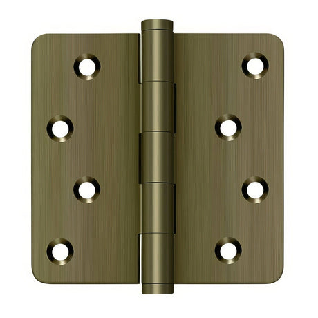 Deltana DSB4R45-RZ DSB4R4-RZ 4" x 4" 1/4" Radius Corner Ball Bearing Door Hinge Antique Brass