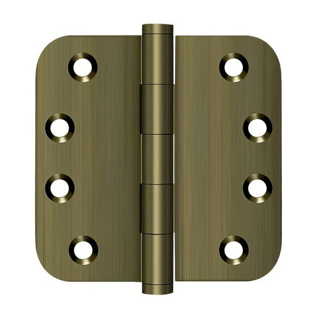 Deltana DSB4R55 DSB4R5 4" x 4" 5/8" Radius Corner Door Hinge Antique Brass