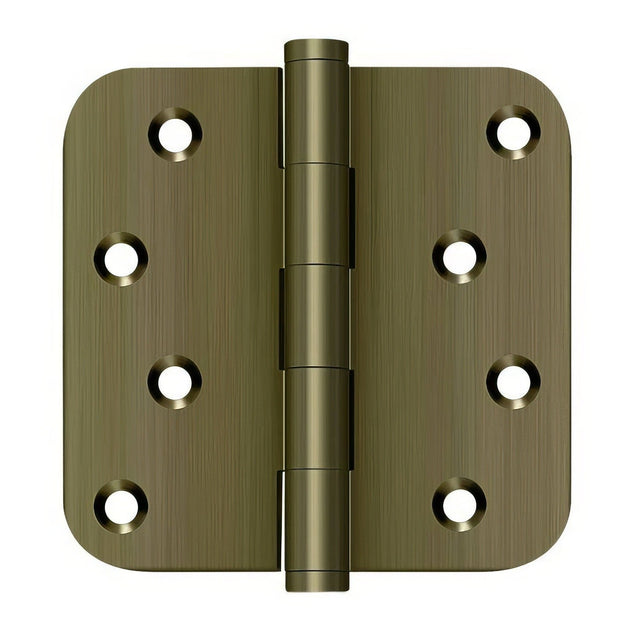 Deltana DSB4R55-RZ DSB4R5-RZ 4" x 4" 5/8" Radius Corner Door Hinge Antique Brass