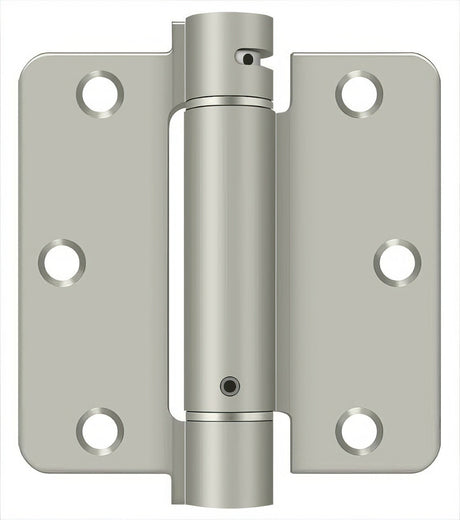 Deltana DSH35R415 DSH35R4 3-1/2" x 3-1/2" NRP Spring Hinge with 1/4" Radius Corner - Sold Each Satin Nickel