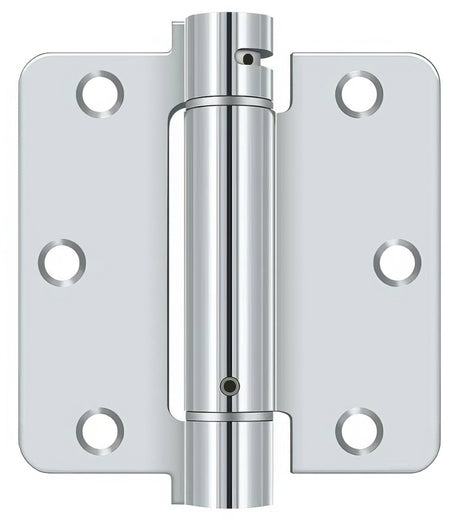 Deltana DSH35R426 DSH35R4 3-1/2" x 3-1/2" NRP Spring Hinge with 1/4" Radius Corner - Sold Each Polished Chrome