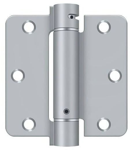 Deltana DSH35R426D DSH35R4 3-1/2" x 3-1/2" NRP Spring Hinge with 1/4" Radius Corner - Sold Each Satin Chrome