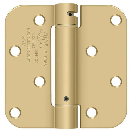 Deltana DSH4R54BM satin brass spring hinge
