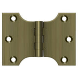 Deltana DSPA3040U5 DSPA3040 3" x 4" NRP Square Corner Door Hinge Antique Brass