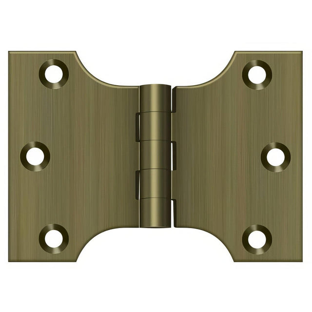Deltana DSPA3040U5 DSPA3040 3" x 4" NRP Square Corner Door Hinge Antique Brass