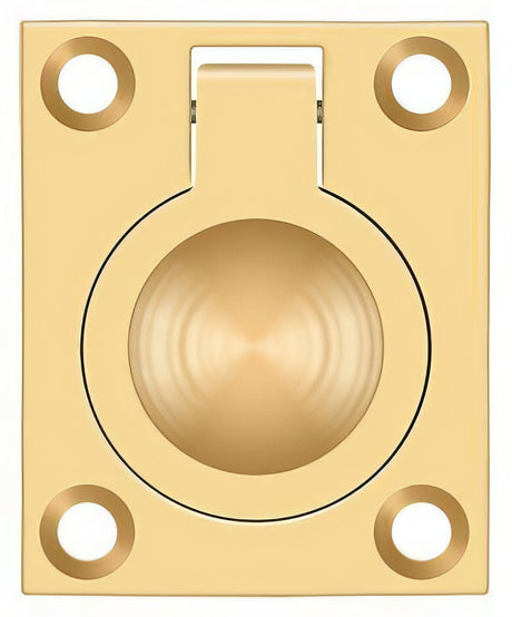 Deltana FRP175CR003 lifetime polished brass flush ring pull