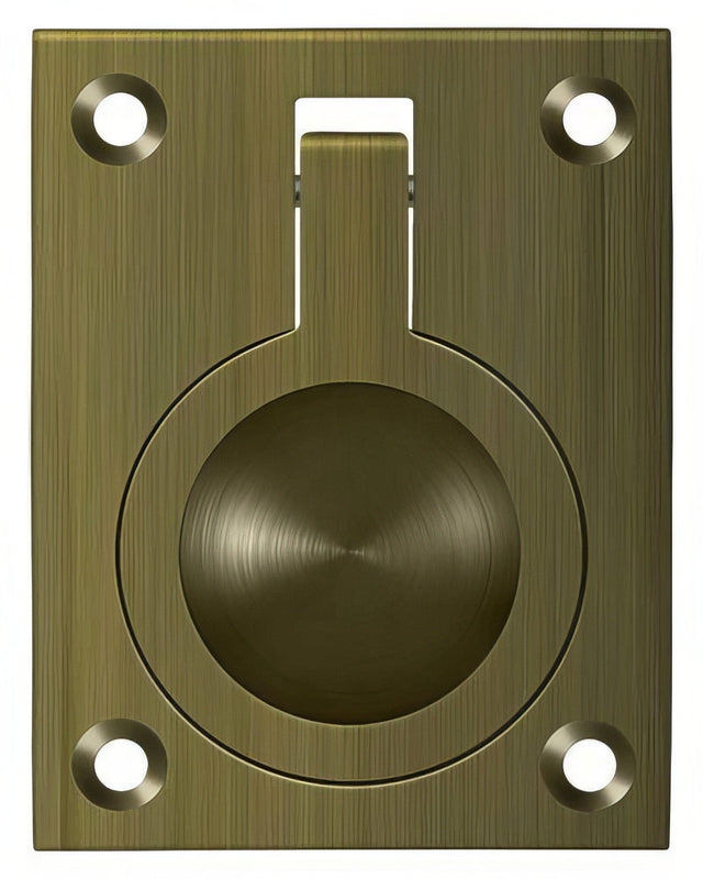 Deltana FRP25U5 FRP25 2-1/2" x 1-7/8" Flush Ring Pull Antique Brass