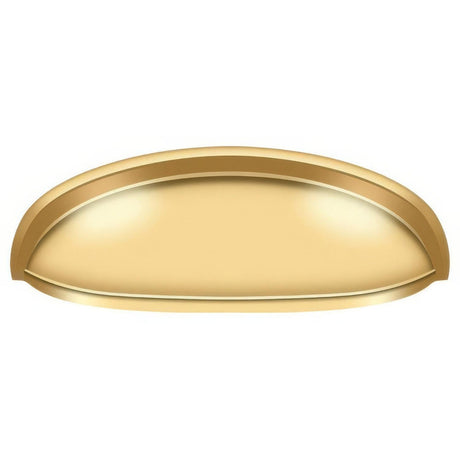 Deltana K407CR003 K407 4-1/2" Elongated Shell Pull with 3" Centers Lifetime Polished Brass