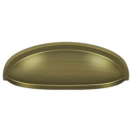 Deltana K407U5 K407 4-1/2" Elongated Shell Pull with 3" Centers Antique Brass
