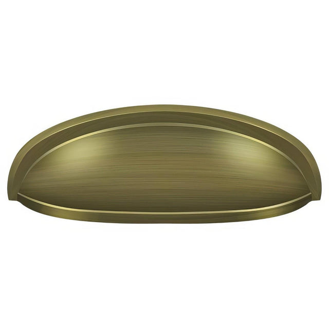 Deltana K407U5 K407 4-1/2" Elongated Shell Pull with 3" Centers Antique Brass
