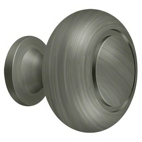Deltana KR119U15A KR119 1-1/4" Round Groove Bi-Fold Knob Antique Nickel