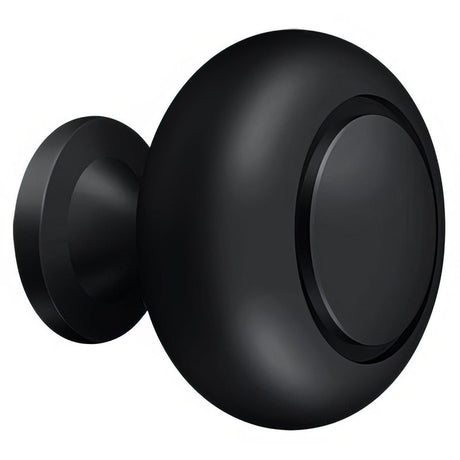 Deltana KR119U19 KR119 1-1/4" Round Groove Bi-Fold Knob Paint Black