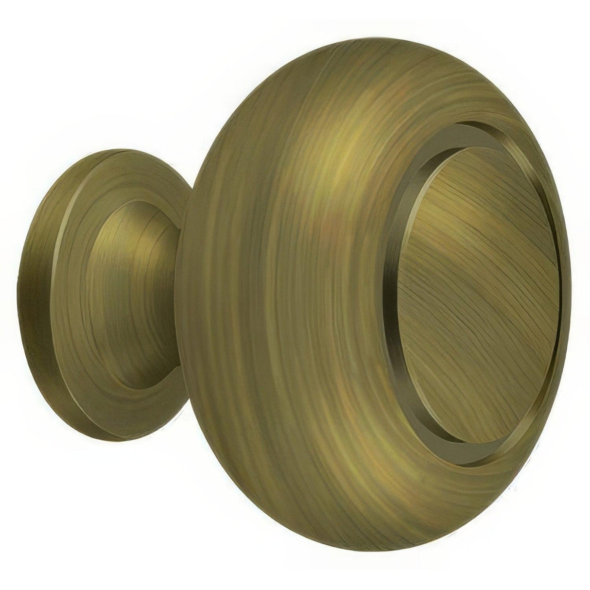 Deltana KR119U5 KR119 1-1/4" Round Groove Bi-Fold Knob Antique Brass