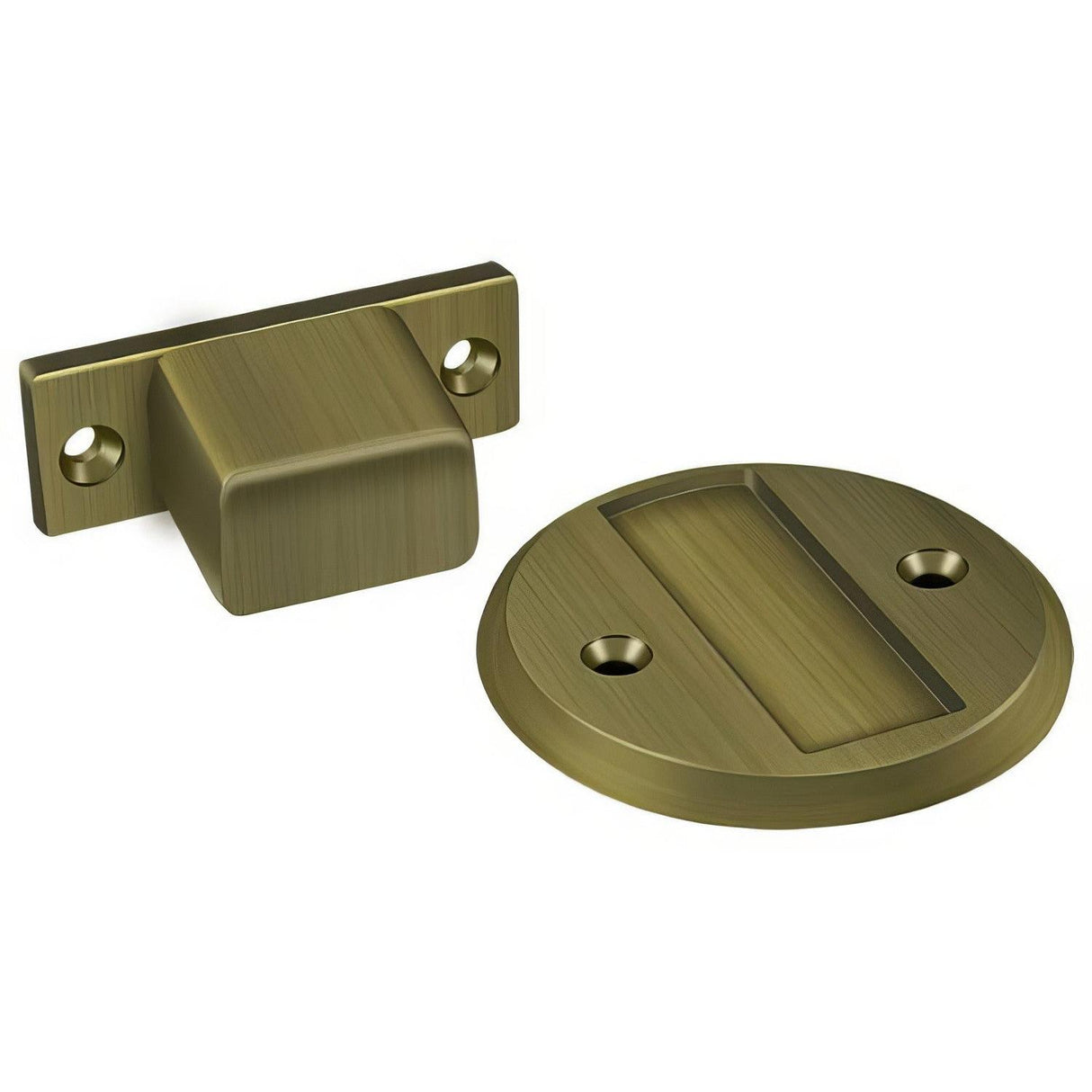 Deltana MDHF25U5 MDHF25 2-1/2" Flush Magnetic Door Holder Antique Brass