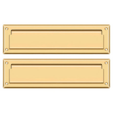 Deltana MS212CR003 MS212 13-1/8" x 3-5/8" Mail Slot with Interior Flap Lifetime Polished Brass