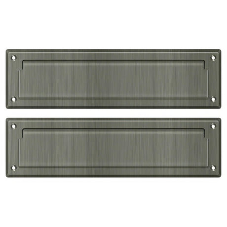 Deltana MS212U15A MS212 13-1/8" x 3-5/8" Mail Slot with Interior Flap Antique Nickel