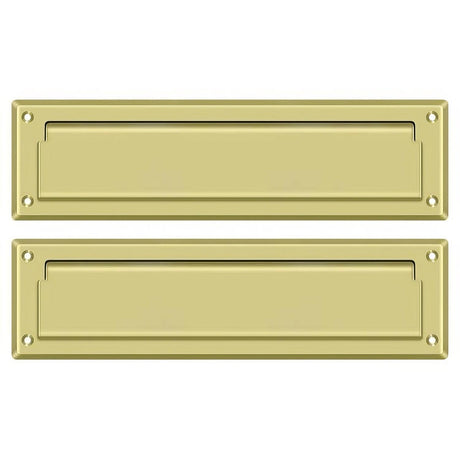 Deltana MS212U3 MS212 13-1/8" x 3-5/8" Mail Slot with Interior Flap Polished Brass