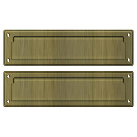 Deltana MS212U5 MS212 13-1/8" x 3-5/8" Mail Slot with Interior Flap Antique Brass