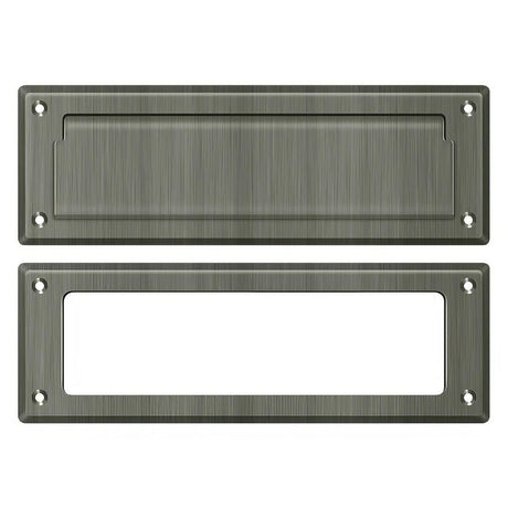 Deltana MS626U15A MS626 8-7/8" Wide Mail Slot with Interior Frame Antique Nickel