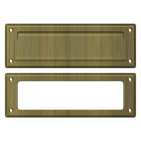 Deltana MS626U5 MS626 8-7/8" Wide Mail Slot with Interior Frame Antique Brass