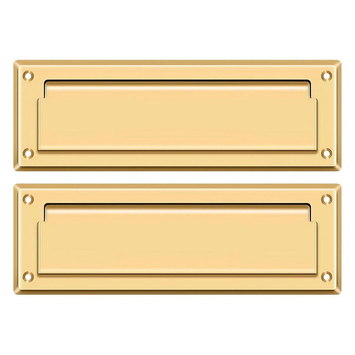Deltana MS627CR003 MS627 8-7/8" Wide Mail Slot with Back Plate Liftime Polished Brass