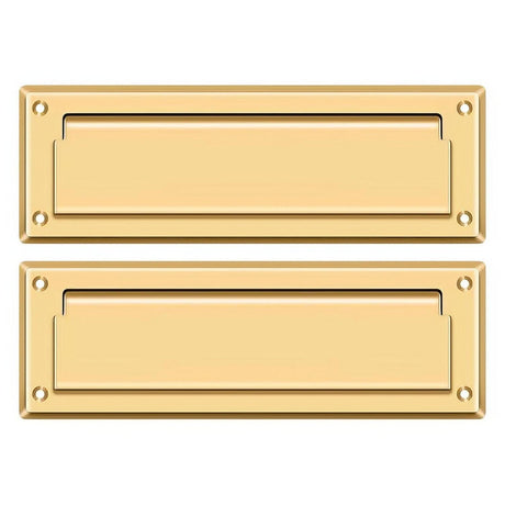 Deltana MS627CR003 MS627 8-7/8" Wide Mail Slot with Back Plate Liftime Polished Brass