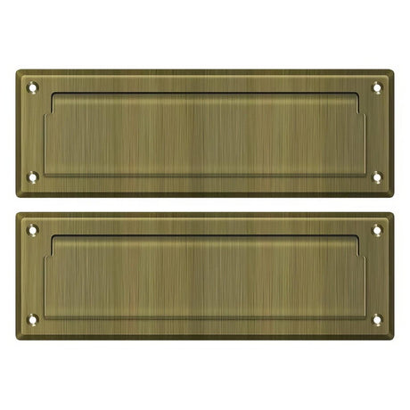 Deltana MS627U5 MS627 8-7/8" Wide Mail Slot with Back Plate Antique Brass