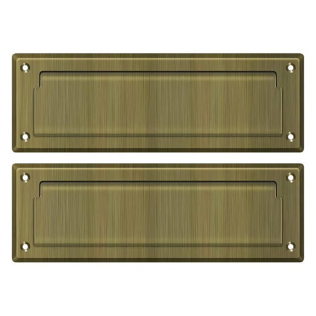 Deltana MS627U5 MS627 8-7/8" Wide Mail Slot with Back Plate Antique Brass