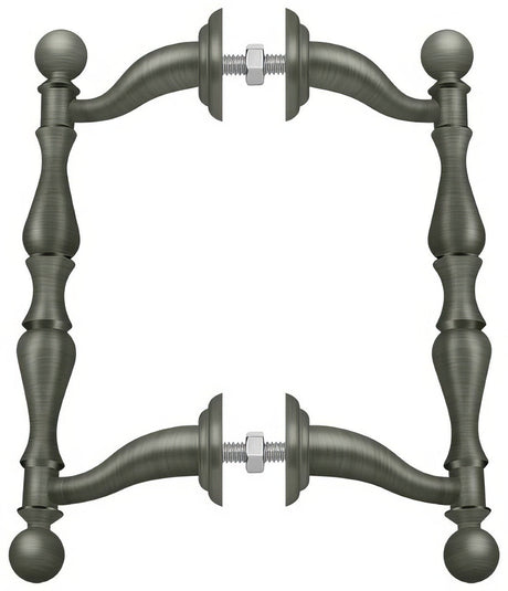 Deltana OHP620U15A OHP620 6-3/16" Offset Back to Back Handle Pull with 4-3/16" Centers Antique Nickel