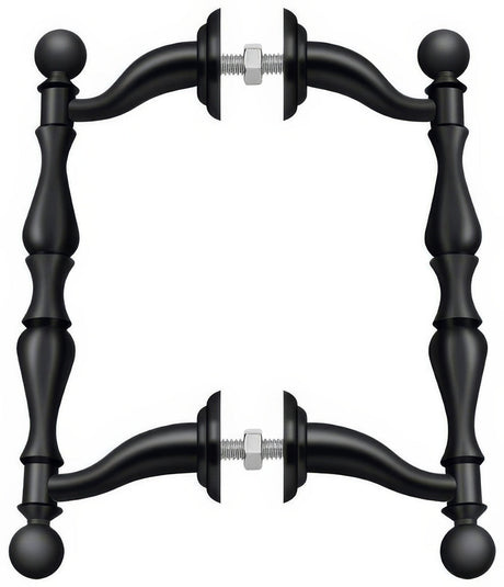 Deltana OHP620U19 OHP620 6-3/16" Offset Back to Back Handle Pull with 4-3/16" Centers Paint Black