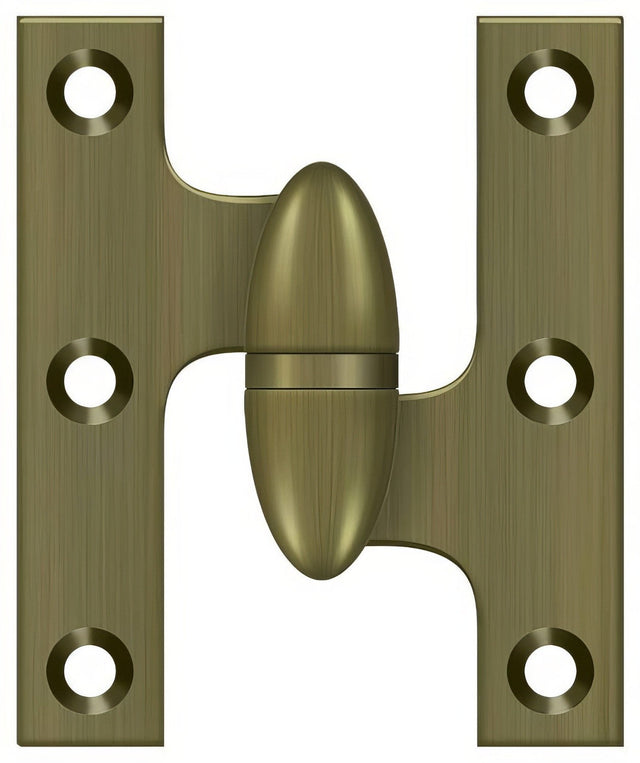 Deltana OK2520U5-R OK2520-R 2-1/2" x 2" Right Hand Olive Knuckle Hinge Antique Brass