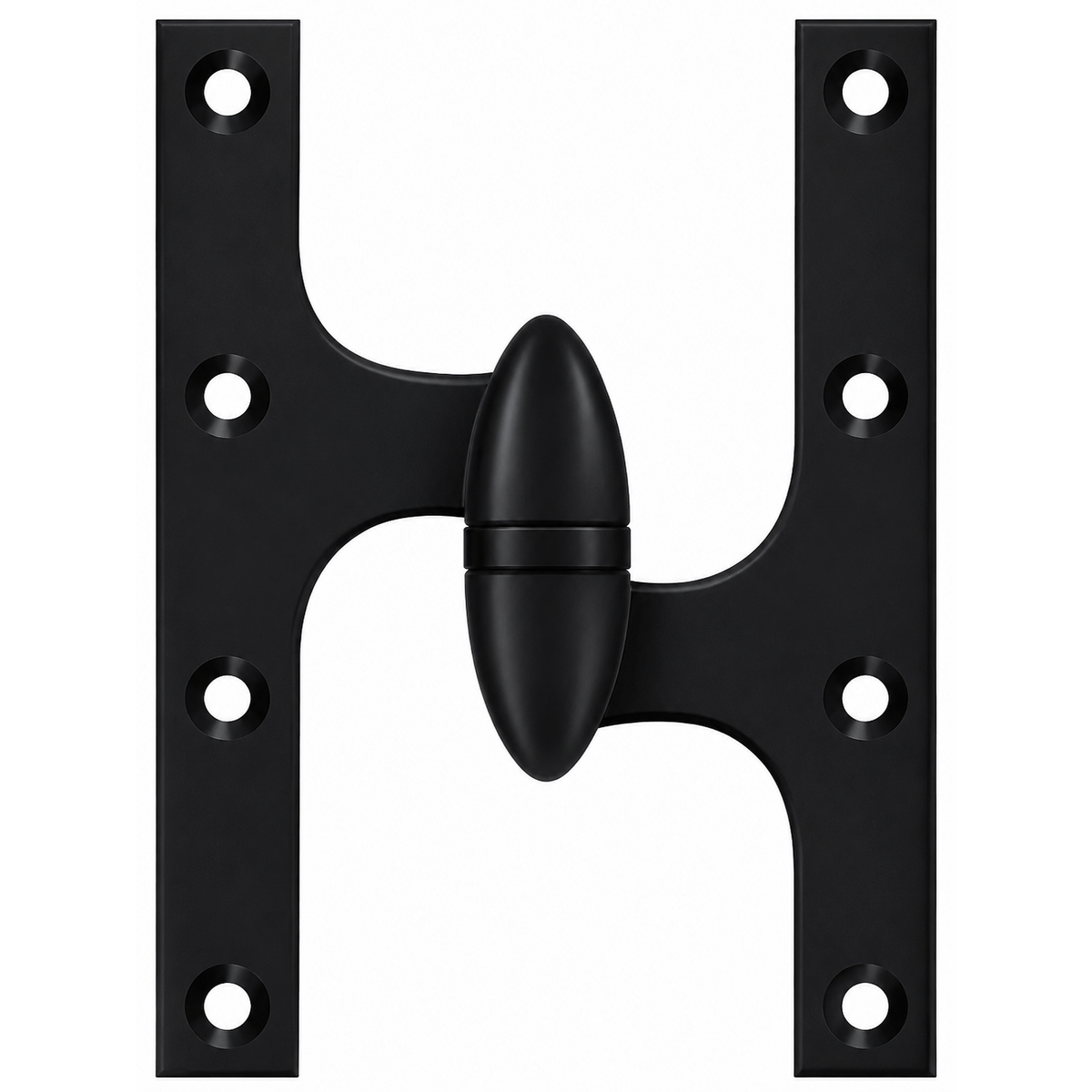 Deltana OK6050B19-R OK6050B-R 6" x 5" Right Hand Olive Knuckle Hinge with Ball Bearing Paint Black