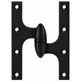 Deltana OK6050B19-R OK6050B-R 6" x 5" Right Hand Olive Knuckle Hinge with Ball Bearing Paint Black