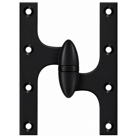 Deltana OK6050B19-R OK6050B-R 6" x 5" Right Hand Olive Knuckle Hinge with Ball Bearing Paint Black