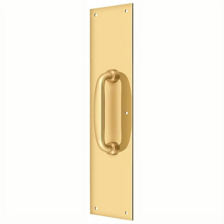 Deltana PPH55CR003 PPH55 Push Plate with Handle Lifetime Polished Brass