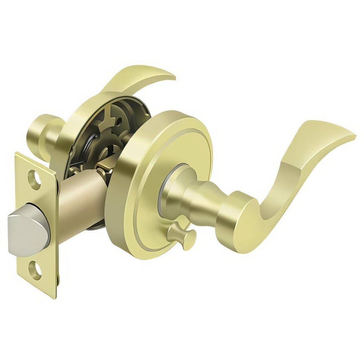 Deltana PRLLR2U3LH PRLLR2-LH Elite Lacovia Left Handed Privacy Door Lever Bright Brass