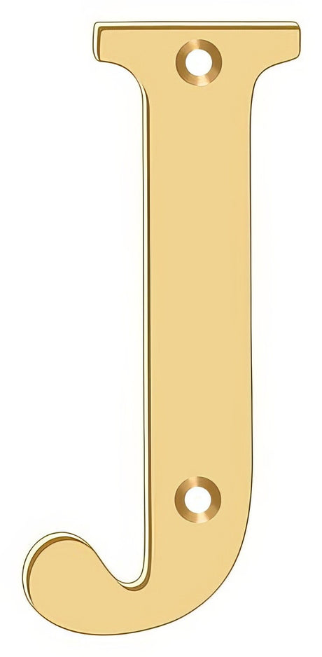 Deltana RL4J-CR003 4" House Letter - J Lifetime Polished Brass