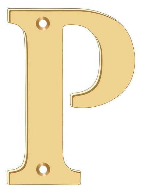Deltana RL4P-CR003 4" House Letter - P Lifetime Polished Brass