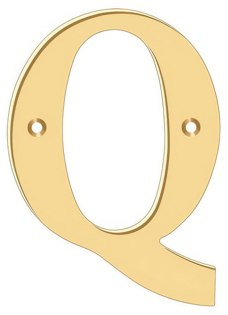 Deltana RL4Q-CR003 4" House Letter - Q Lifetime Polished Brass