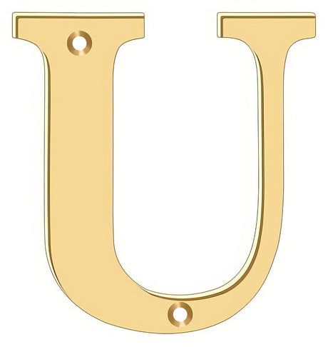Deltana RL4U-CR003 4" House Letter - U Lifetime Polished Brass