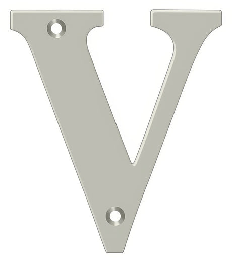 Deltana RL4V-15 4" House Letter - V Satin Nickel