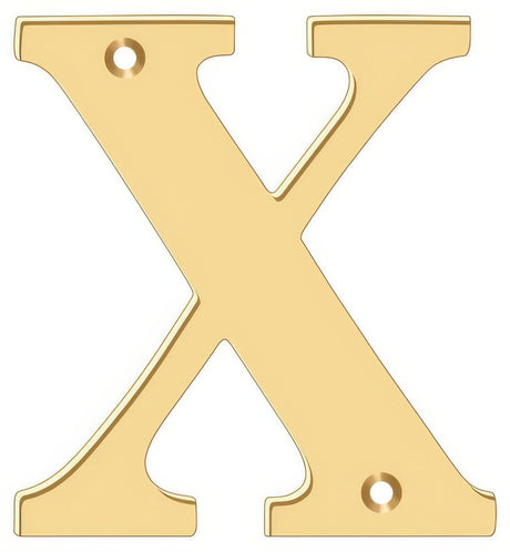 Deltana RL4X-CR003 4" House Letter - X Lifetime Polished Brass