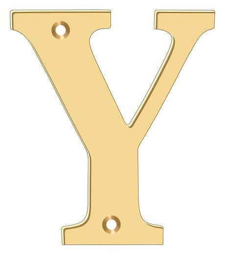 Deltana RL4Y-CR003 4" House Letter - Y Lifetime Polished Brass