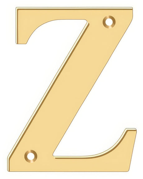 Deltana RL4Z-CR003 4" House Letter - Z Lifetime Polished Brass