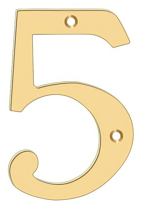 Deltana RN4-5 lifetime polished brass address number