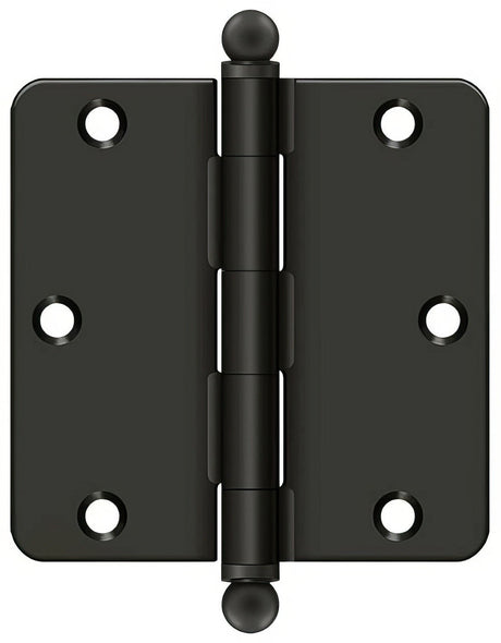 Deltana S35R410B-BT S35R4-BT 3-1/2" x 3-1/2" Plain Bearing 1/4" Radius Corner Door Hinge - Pair Oil Rubbed Bronze