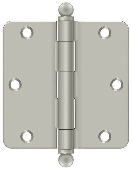 Deltana S35R415-BT S35R4-BT 3-1/2" x 3-1/2" Plain Bearing 1/4" Radius Corner Door Hinge - Pair Satin Nickel