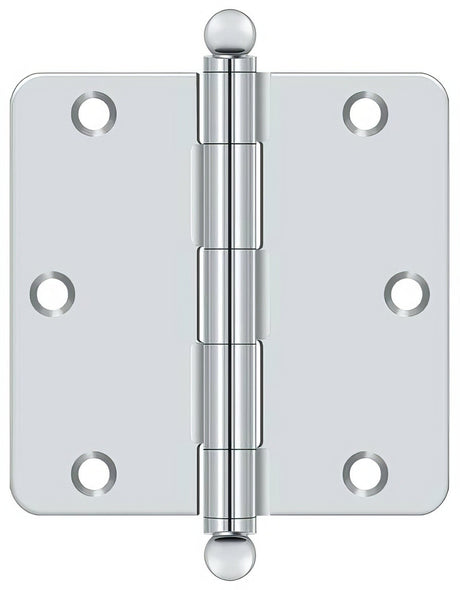 Deltana S35R426-BT S35R4-BT 3-1/2" x 3-1/2" Plain Bearing 1/4" Radius Corner Door Hinge - Pair Polished Chrome