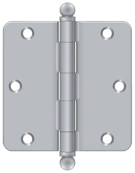 Deltana S35R426D-BT S35R4-BT 3-1/2" x 3-1/2" Plain Bearing 1/4" Radius Corner Door Hinge - Pair Satin Chrome